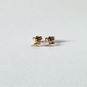 Mejuri 14k Yellow Gold Lightning Bolt Studs, Pair